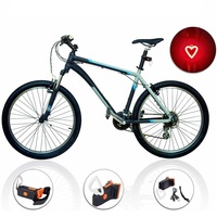 Heart Shape LED Bike Light USB Rechargeable Bicycle Rear Light Waterproof MTB Taillight Cycling Night Safety Warning Lamp