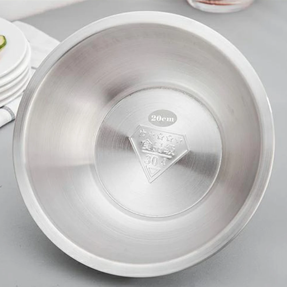

Stainless Steel Soup Bowl Extra Large Silver Mixing Bowls Commercial Grade Nesting Set Resistant Rust Ideal Baking Serving Fruit
