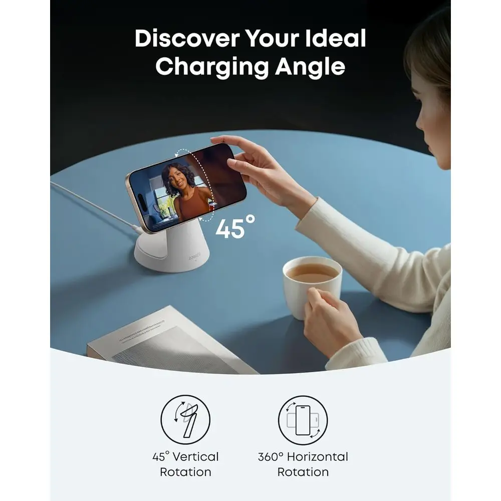 محطة شحن لاسلكية عالمية 3 في 1، متوافقة مع MagSafe بقدرة 15 وات، تدعم iPhone 17/16/15/14، وApple Watch، وسادات AirPods مع التكيف #6