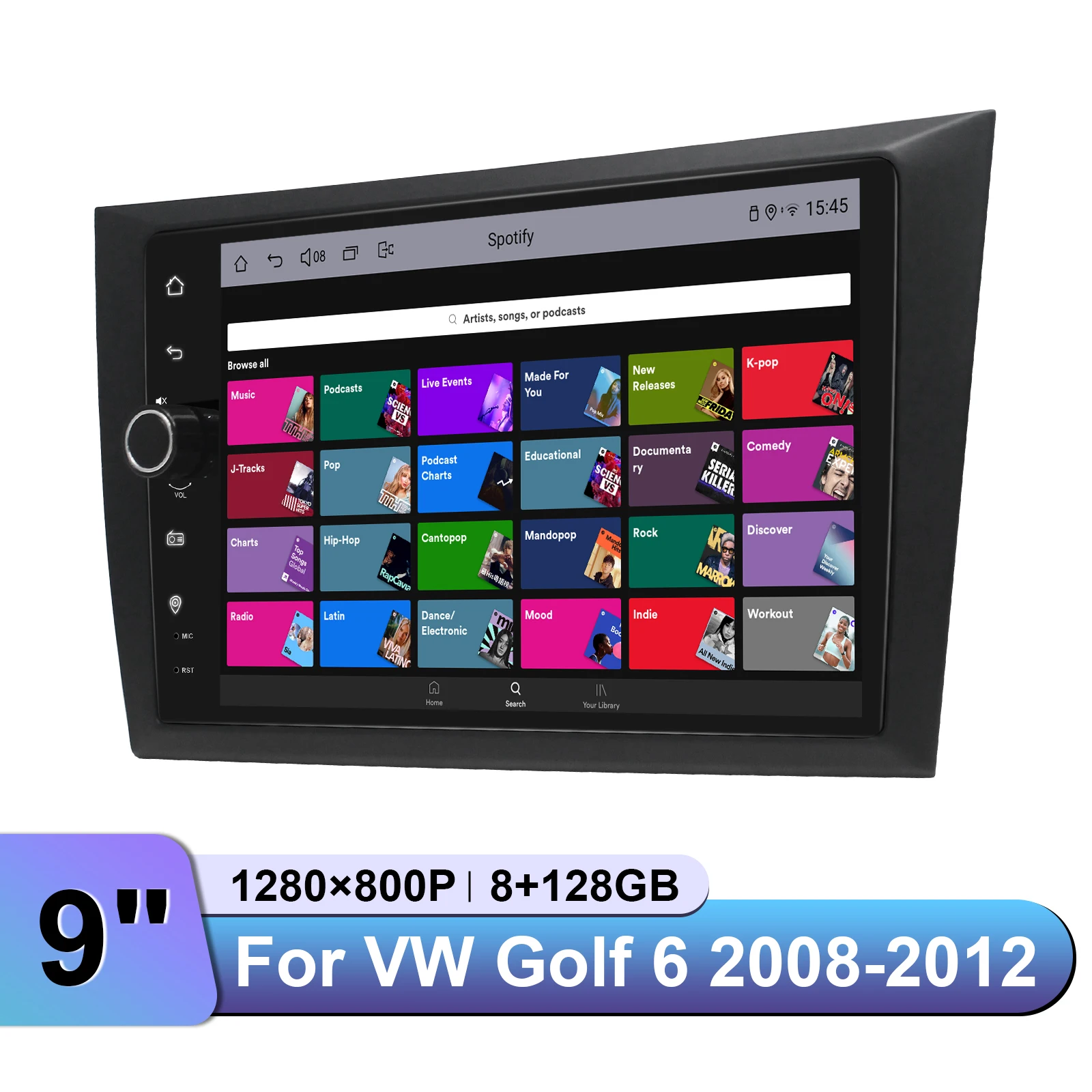 JOYING 9 "ترقية Apple Carplay Autoradio ستيريو السيارة لشركة فولكس فاجن جولف 6 GTi MK6 2008-2012 إبقاء OEM مصنع عجلة القيادة وكاميرا عكسية