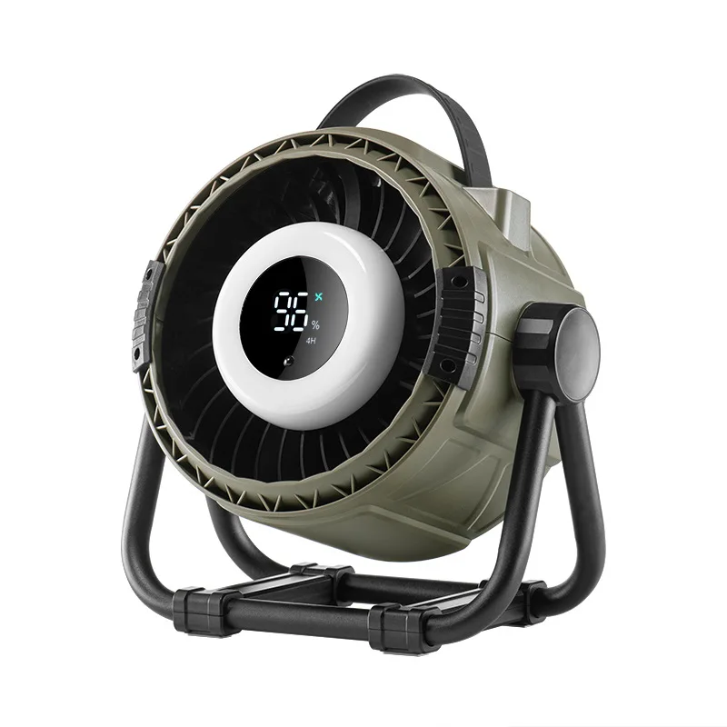 Outdoor electric fan with battery life, portable office silent tent, wind-cooling tool, oscillating head, new desktop style