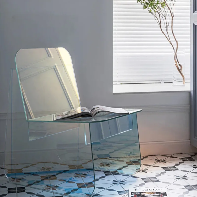 Nordic Transparent Leisure Chair Modern Acrylic Creative Plexiglass Crystal Chair Simple Ins Style Color Chair