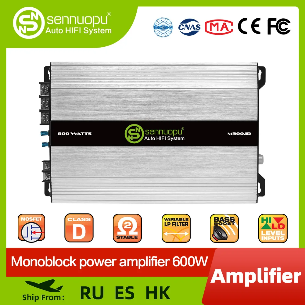 

Sennuopu M300.1D Monoblock Amplifier Car Sound Amplifier Class D Subwoofer Audio Processors for Car 300W