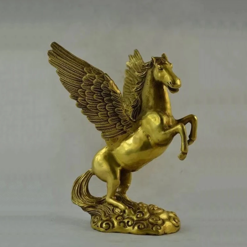 Maravillosos coleccionables, antiguo decorado, trabajo hecho a mano, estatua de Pegaso de latón, escultura, piezas de decoración del hogar para sala de estar