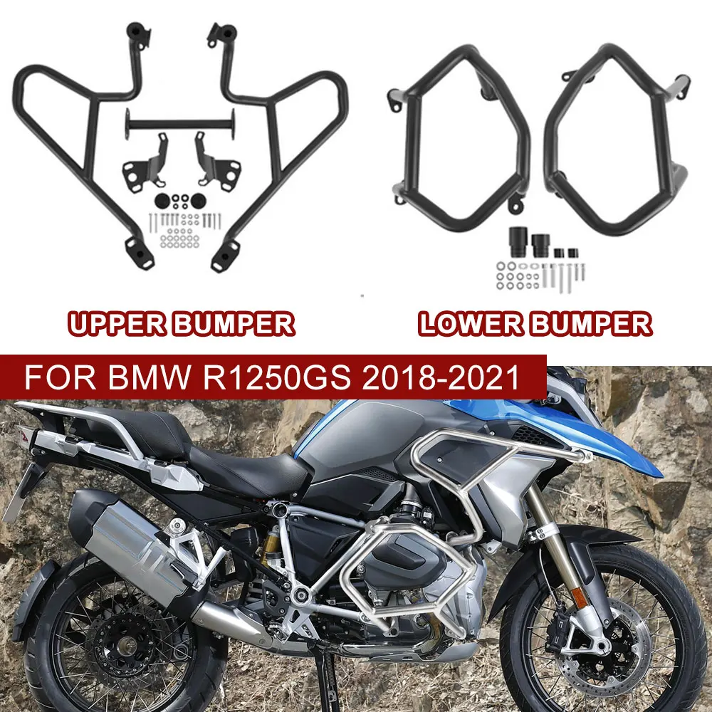 

For BMW R1250GS 2018-2021 Lower or Upper Bumper Engine Guard Frame Highway Crash Bart Fall Protector R1250GS Accessories