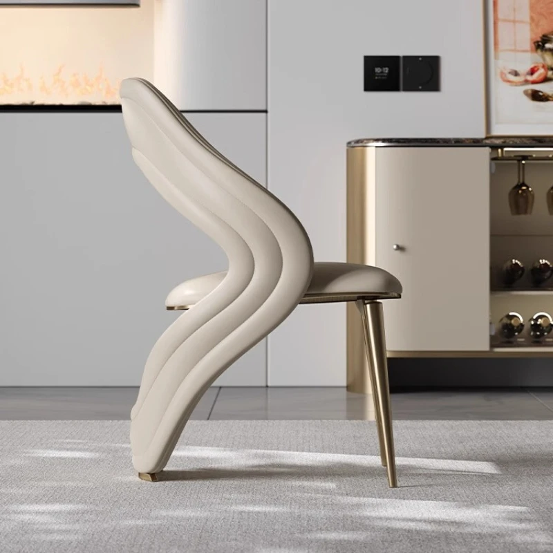 

Dressing Throne Dining Chairs Mobile Luxury Hotel Leather Dining Chairs Wedding Ergonomic Sillas Para Comedor Trendy Furniture