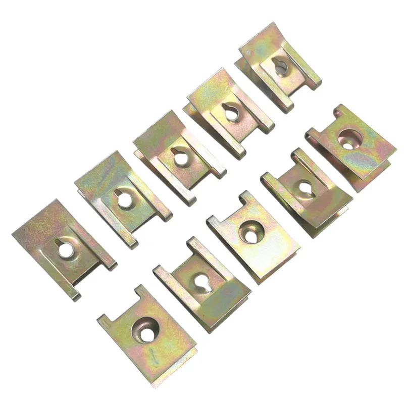 Car Chassis Fender Bumper Body Undertray Metal U Type Clips 4.8mm for Auto License Plate Base U-Nut Speed Fastener