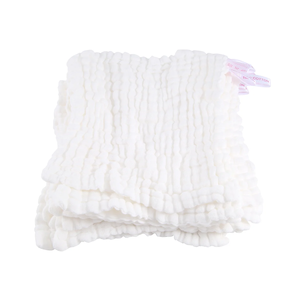 New Baby Muslin Bath Towels, 10 Pack Of Reusable Soft Absorbent Cotton Baby Face Towel, for Baby's Delicate Skin White