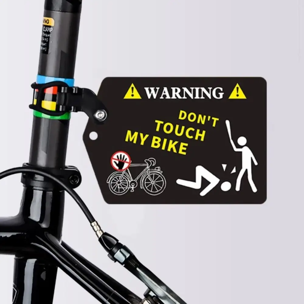 Water Proof Bicycle Warning License Plates Banning Modify Bicycle Pendants Don't Touch My Bike Graffiti Plastic Bike Accessories