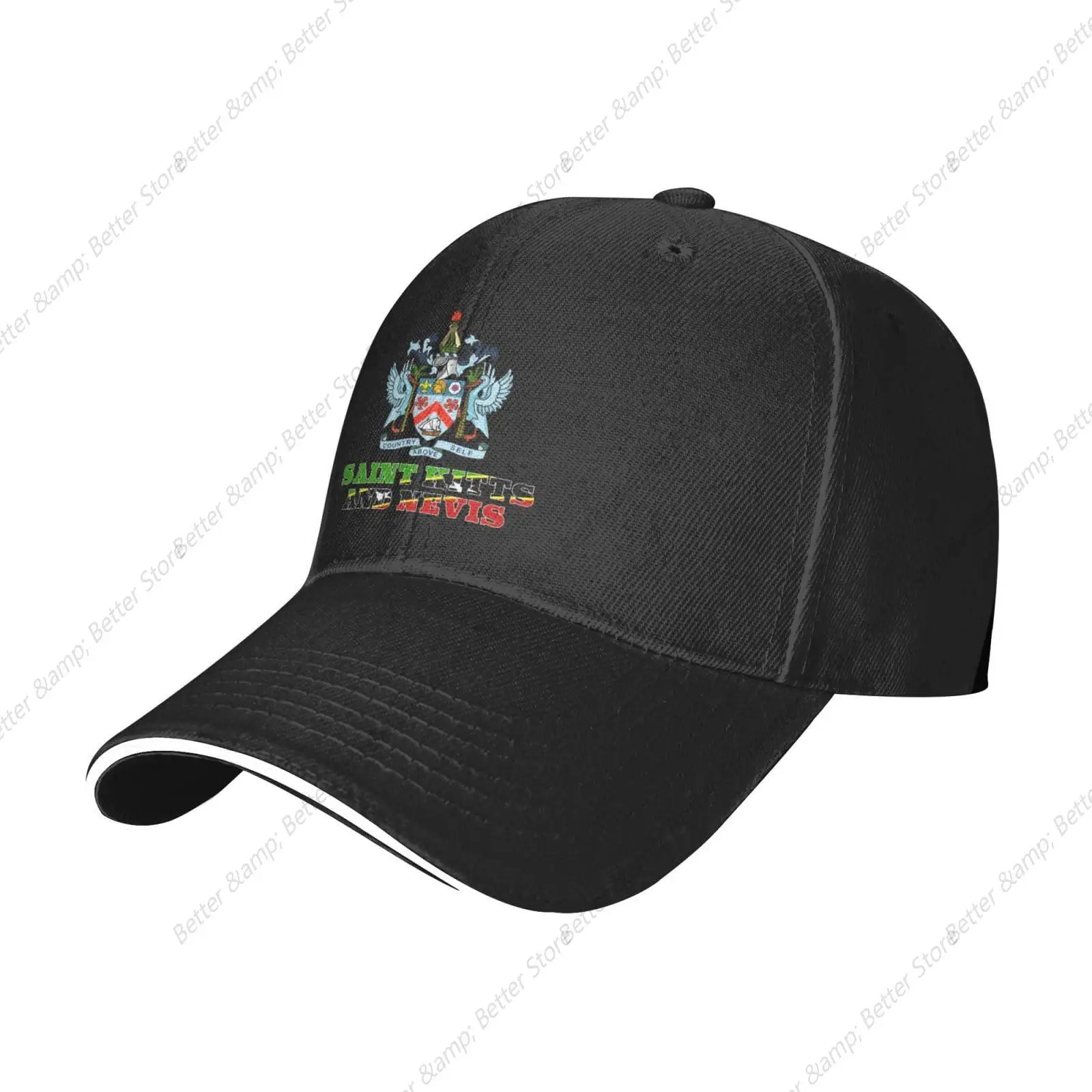 Saint Kitts and Nevis National Emblem Baseball Cap Fashion Dad Adjustable Sports  Vintage Tennis Cap Casual Classic Plain Hat Gy