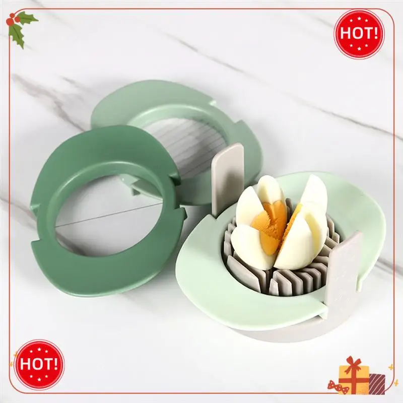 ABLE-계란 슬라이서, 3 In 1 삶은 계란 커터, 스테인레스 스틸 절단 와이어 포함, 계란을 얇게 썰기 웨지