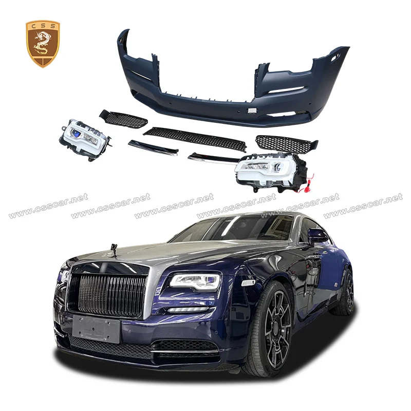 Old Upgrade New Car Front Bumper Grille Guard Assembly With Straight In Line Connection LED Headlamp For Rolls-Royce Wraith