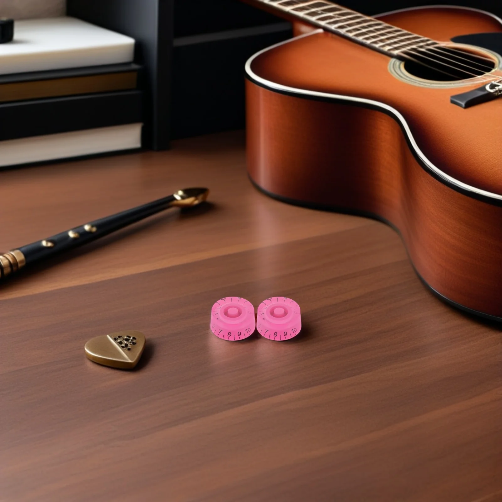 

4Pcs Guitar Potentiometer Knobs Acrylic Pink Rotary Volume Tone Control for Electric Guitar Parts Replacement Rotary Audio Knobs