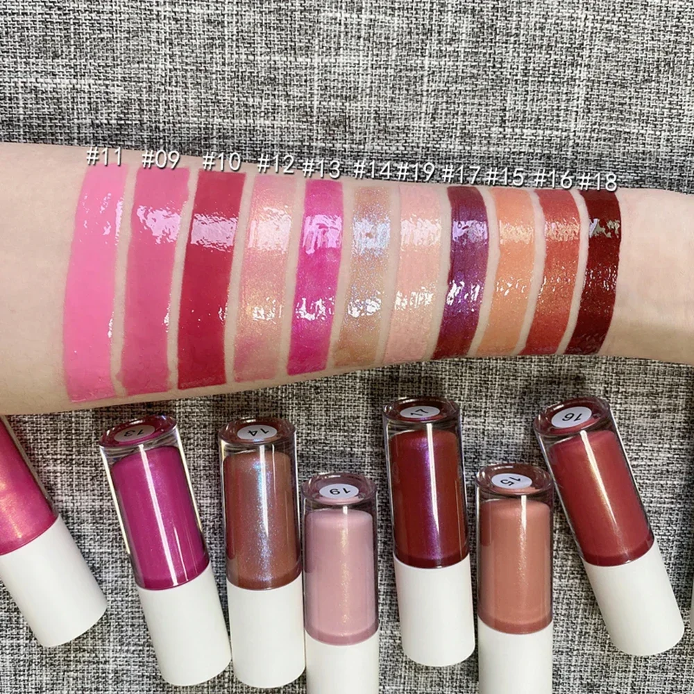 Private Label Lipgloss Plumper Custom Bulk 27 Colors Cute Chunky Pier Tube Moisturizer 7ml Moisturizing Non-fading Glossy Glaze