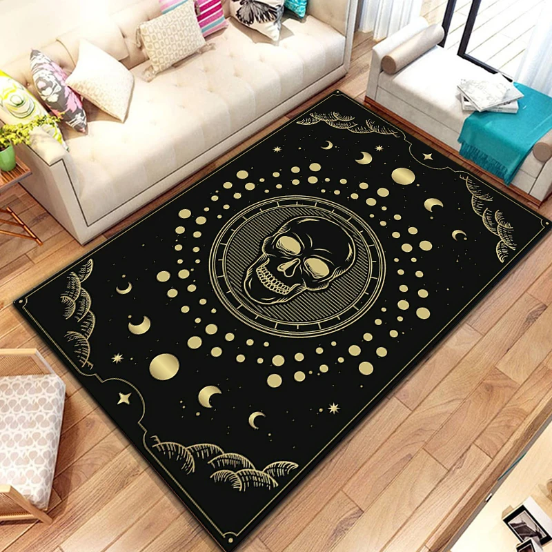 Mysterious symbol divination yoga mat custom Black carpet Non-slip Rug Play Crawl Floor rugs home living room rugs for bedroom