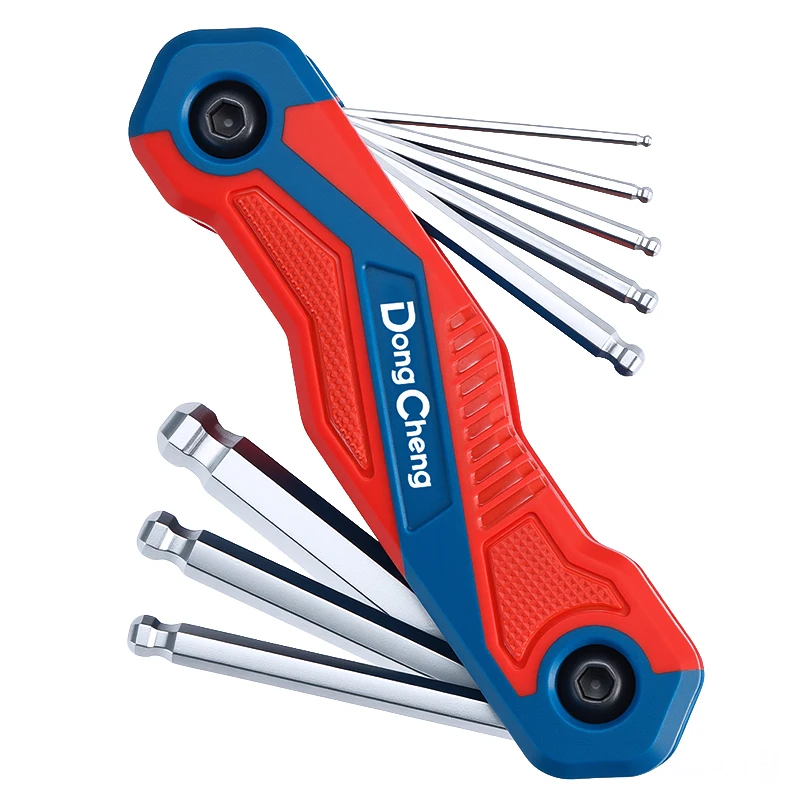 AliExpress NONE 8Pc CR-V Steel Folding Hex Key Set Ball End 1.5/2/2.5/3/4/5/6/8mm Angled Access Allen Wrench For Bicycle Repair Maintenance Tool