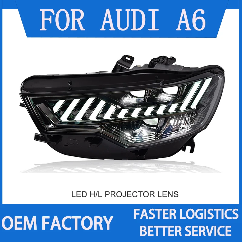 

Car Lights for Audi A6 LED Head lights 2012-2015 A6 Headlights with LED Projector Lens DRL Dynamic Turning Upgrade Headlight