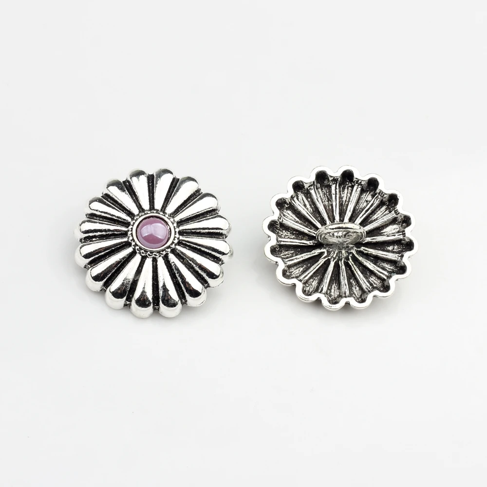 3pcs/lot 30MM Retro Zinc Alloy Round  Clothes Decorative Daisy Buttons Charms Pendant For DIY CONCHO Jewelry Accessories image 5
