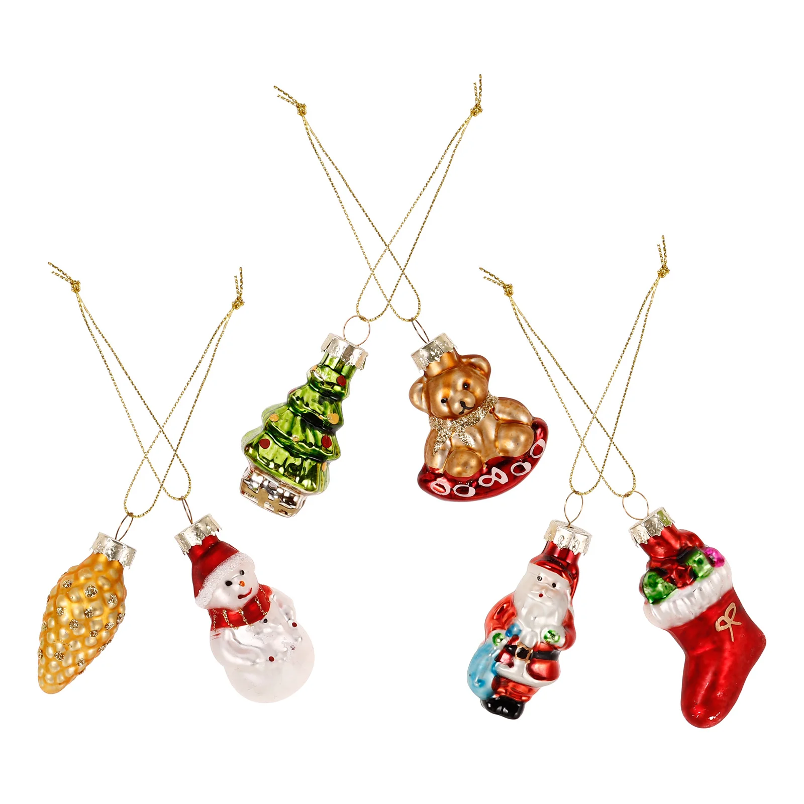 

6 Pcs Small Ornaments Holiday for Tree Decorative Hanging Unique Minature Decorations