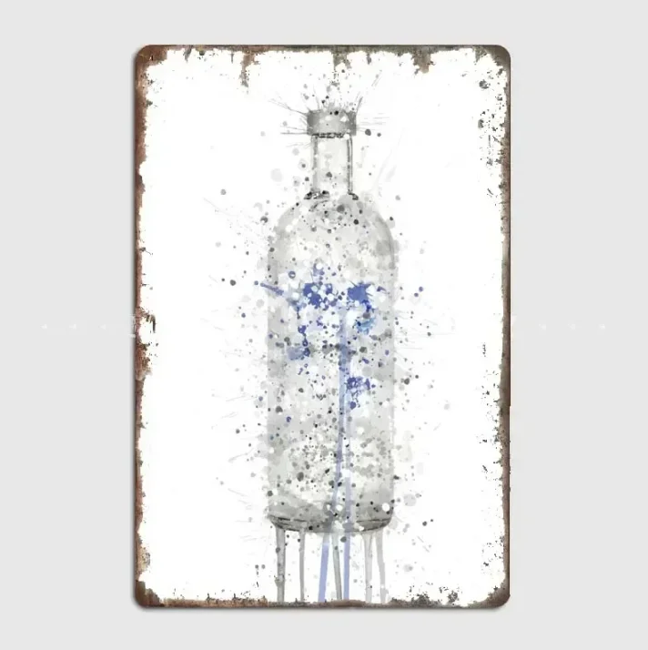 Absolute Wodka, moderne Alkoholflaschen, Ästhetik, Kunstwerk, Poster, Blechschild für Zuhause, Bar, Kneipe, Restaurant, Wanddekoration