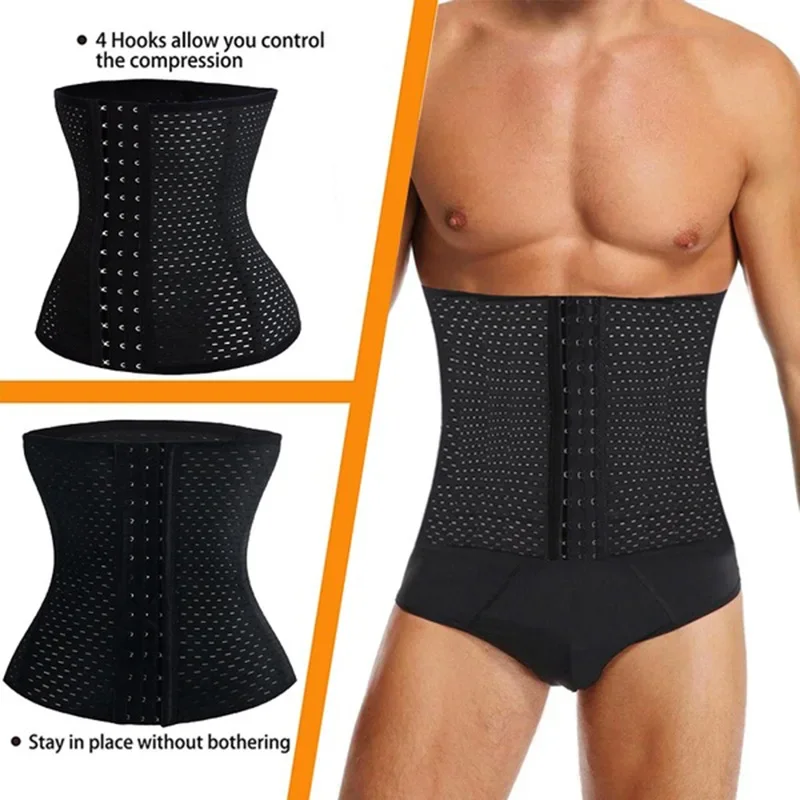 Men Waist Trainer Corset Neoprene Body Shaper Tummy Control Belt Sauna Slimming Strap Fitness Sweat Shapewear for Fat Burner