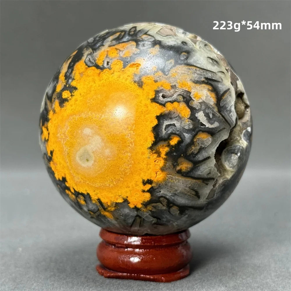 Natural Rare Bumblebee Mineral Original Stone Ball Meditation Treatment Witchcraft Sacrifice Divination Energy Home Decoration