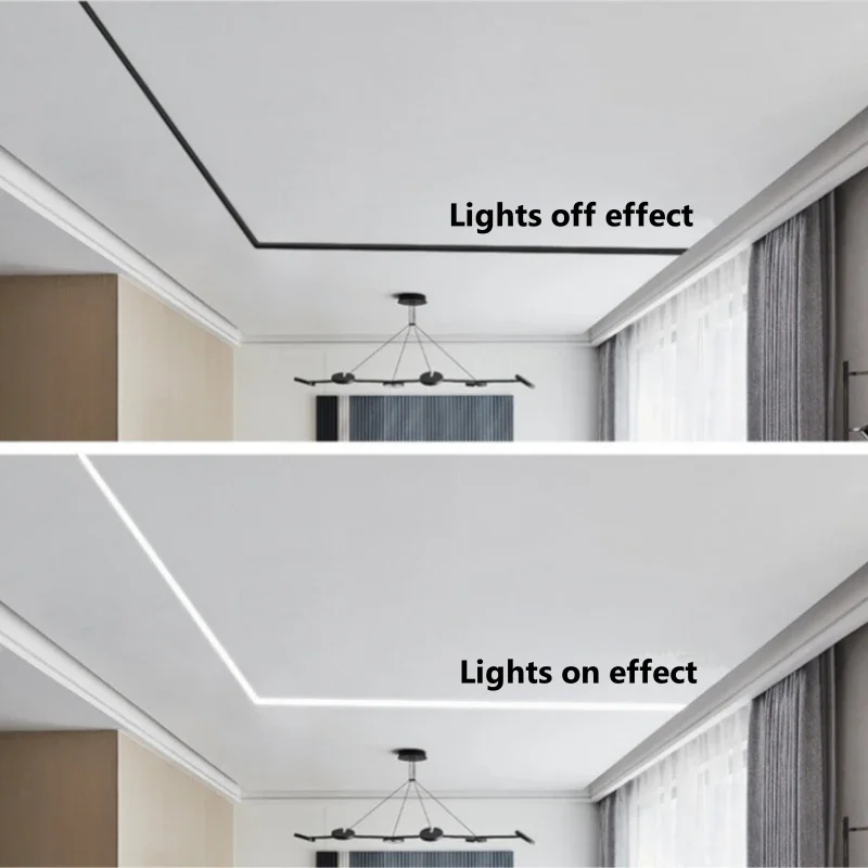 2010 2310 Black LED Aluminum Profile U Shape Channel Black Milky Diffuser Wall Line Lighting Cabinet Kitchen Linear Strip Light