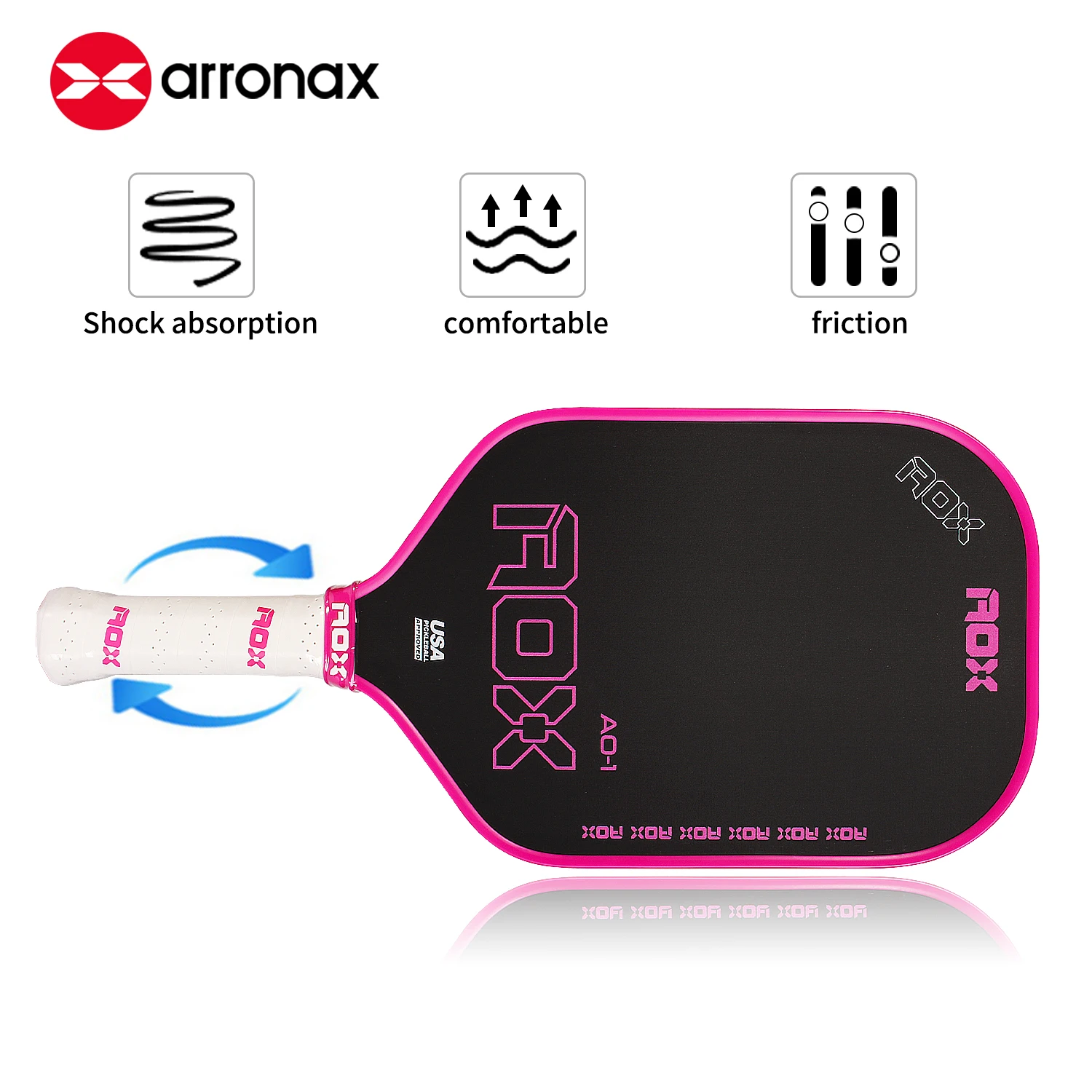 Arronax Professional Fiberglass Pickleball Paddle - Lightweight, High Spin,Durable 16mm Racket with High Friction Carbon Surface