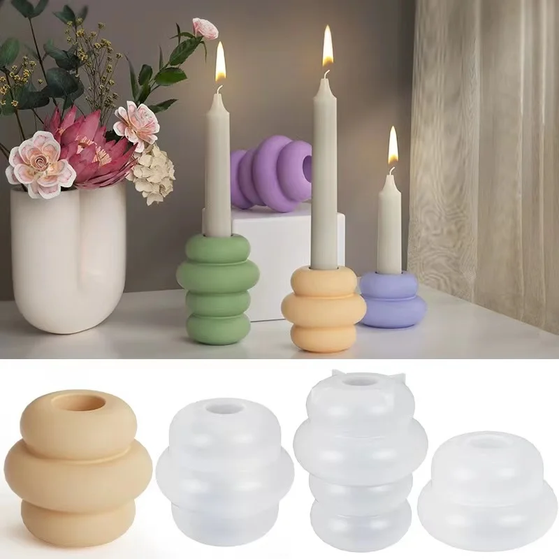 

Epoxy Resin Candle Holder Silicone Mold DIY Cement Gypsum Candle Holder Mold Home Decoration Ornaments