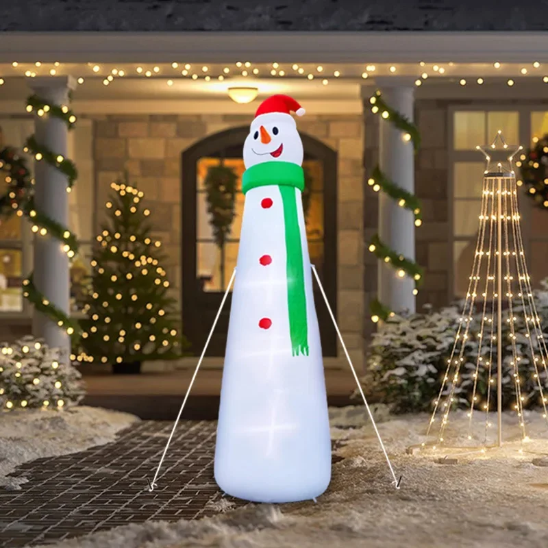 Cross-border Christmas inflatable air mold 12FT large Christmas snowman LED luminous courtyard garden decoration ornament