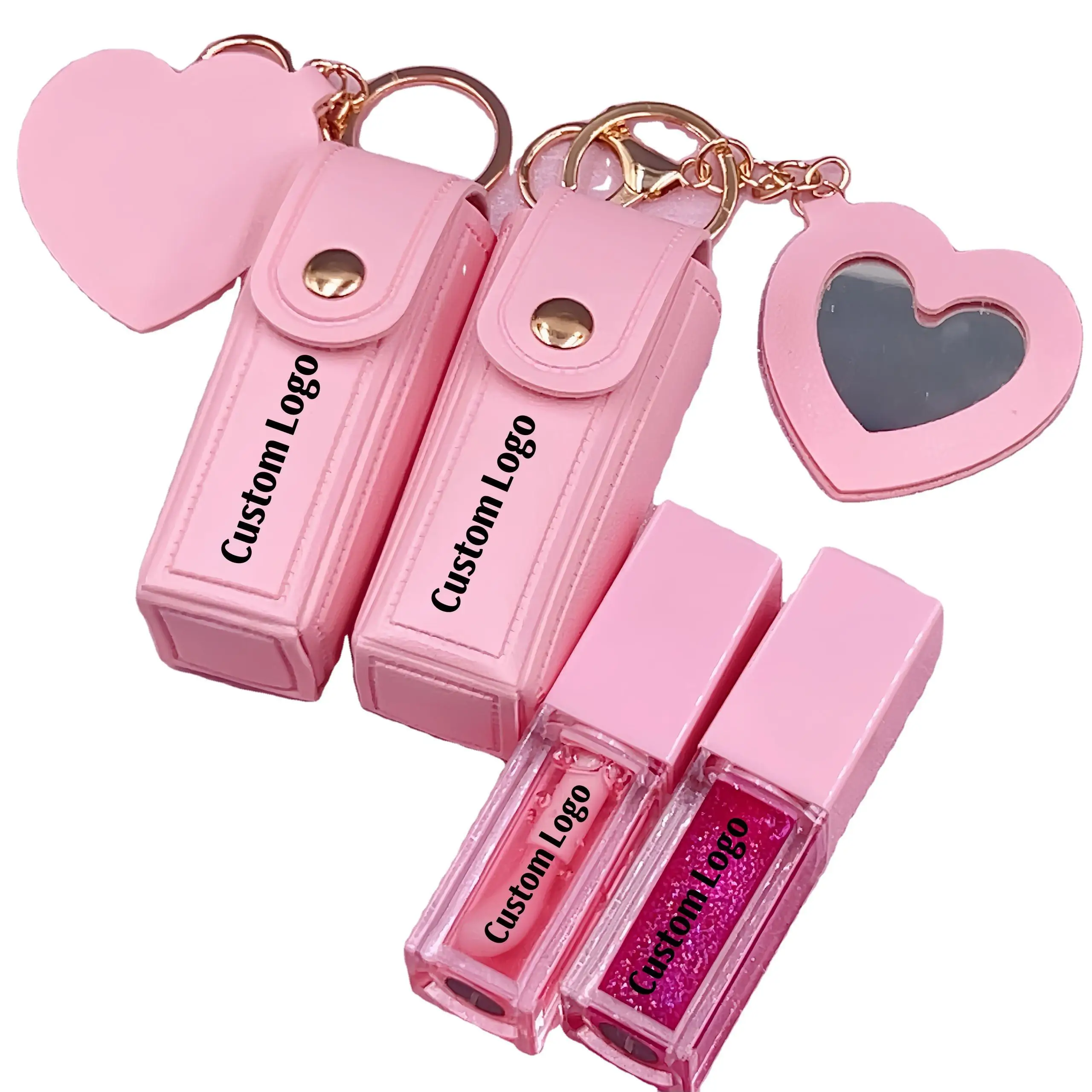 

Moisturizing Lip Gloss Private Label Vegan Lip Oil With Bag Key Chain Lipgloss Long Lasting Glossy Clear Shimmer Makeup 30pcs