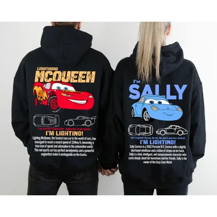 

Футболка из фильма TWE Couple Cars Lightning Mcqueen Sally Carrera Cars, футболка Mcqueen Sally, забавное волшебное королевство, семейная поездка