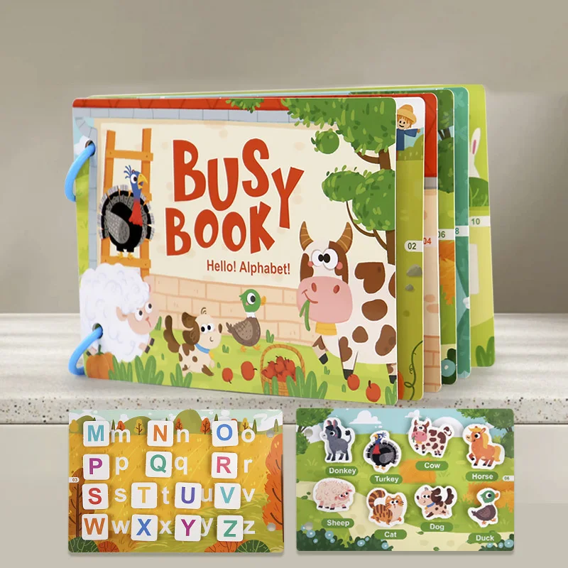 Montessori Children Busy Book My First Quiet Book Paste Early Learning Education Toys Children Matching Game For Kids 2 3 Years