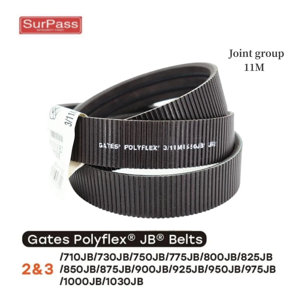 

Gates Polyflex® JB® Belts 2/11M , 3/11M and 4/11M 710JB/730JB/750JB/775JB/800JB/825JB/850JB-1030JB Transmission Triangle Belt