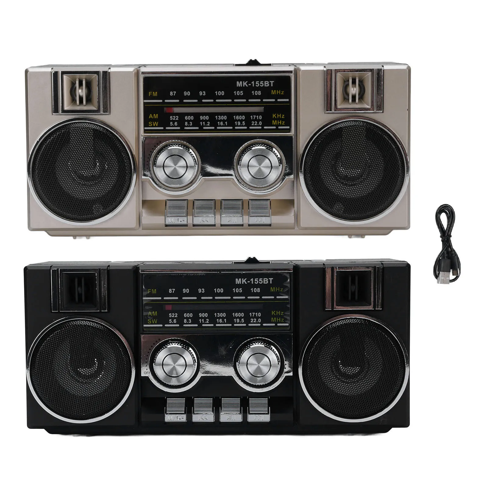 المحمولة الرجعية AM/FM/SW راديو RGB سمّاعات بلوتوث كامل النطاق واضح ضوء الصوت للاستخدام المنزلي في الهواء الطلق حديقة بارك الحمام
