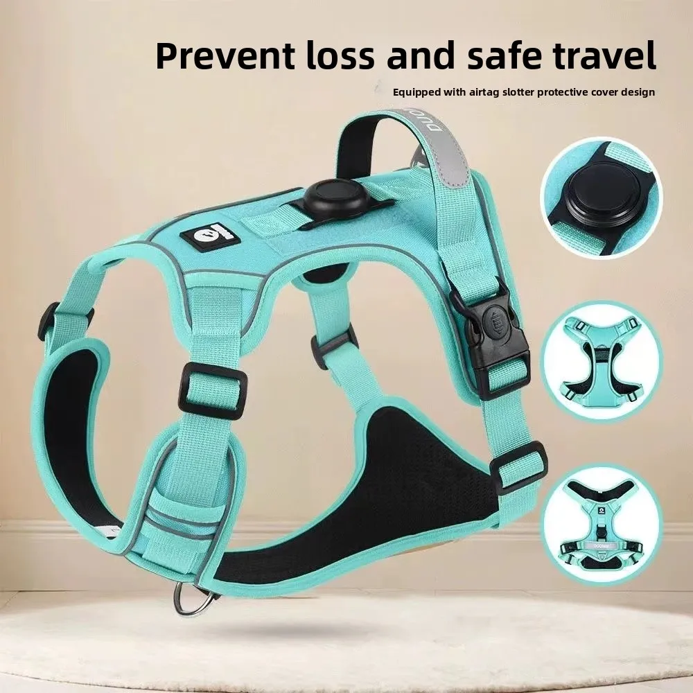 

Dog pet leash chest and back, Labrador strap for outdoor use, explosion-proof large dog walking, reflective vest, dog chain