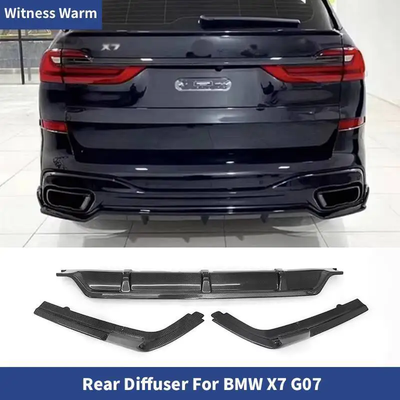 Becquet de lèvre de pare-choc de diffuseur arrière de voiture en Fiber de carbone véritable, pour BMW X7 G07 2021