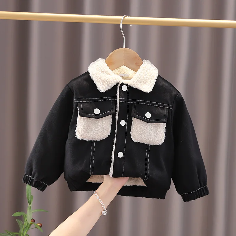 

Boys Jackets Spring Autumn Children Thick Velvet Coats For Baby 1 To 7 Years Old Kids Casual Cotton Outerwear Teens Clothing Top