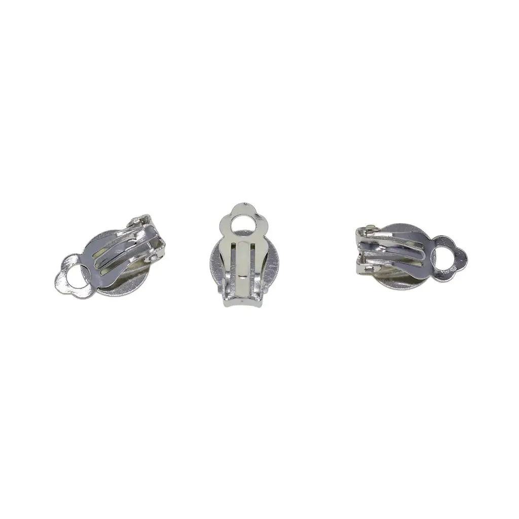 Tray Iron Clip on Ear Ring Hooks Flat Round Earring Findings DIY Jewelry Supplies for Creating Ear Cuffs