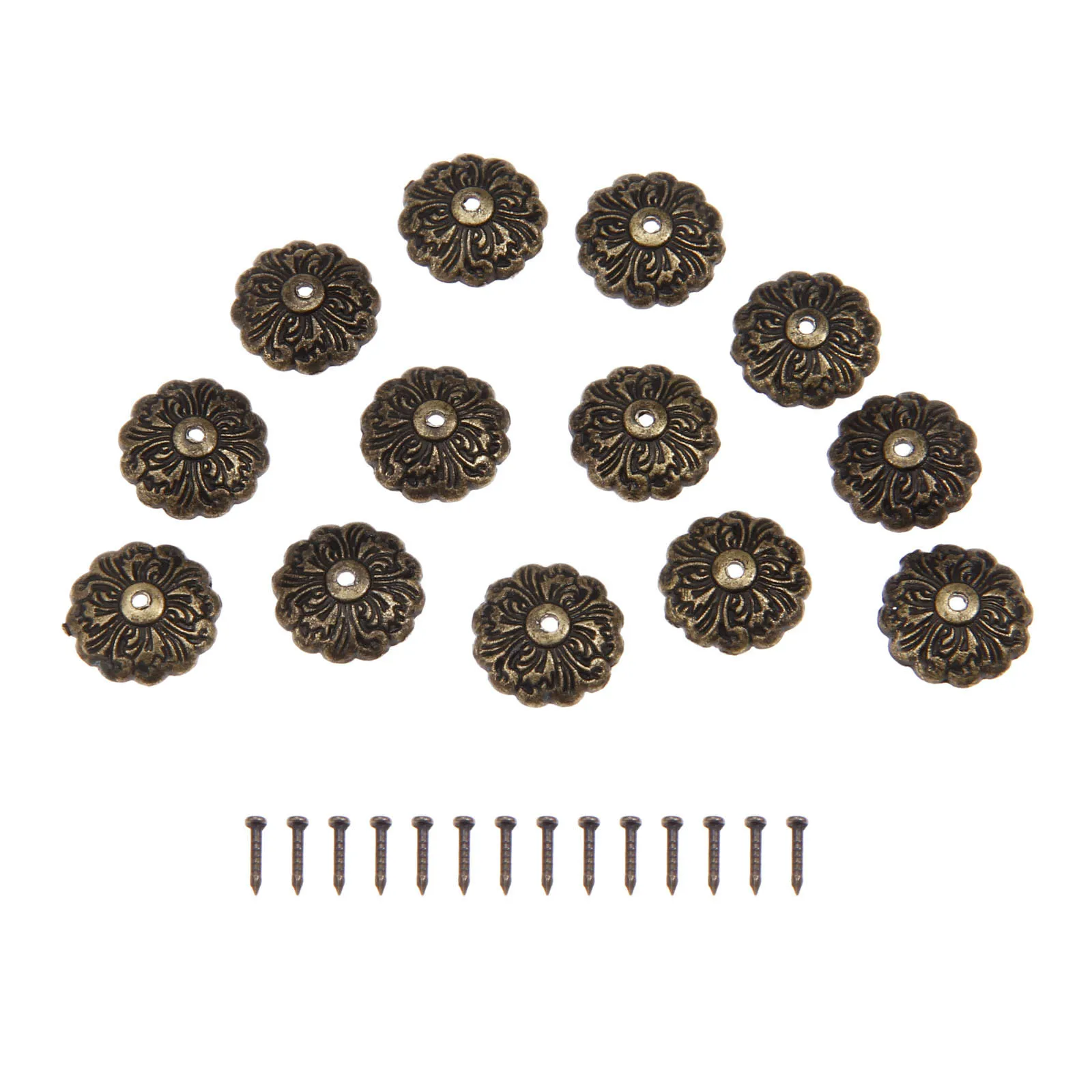 20 Sets Antique Furniture Upholstery Nail Tachas Jewelry Gift Case Box Door Sofa Decorative Tack Stud Pushpin Home Decor 15mm