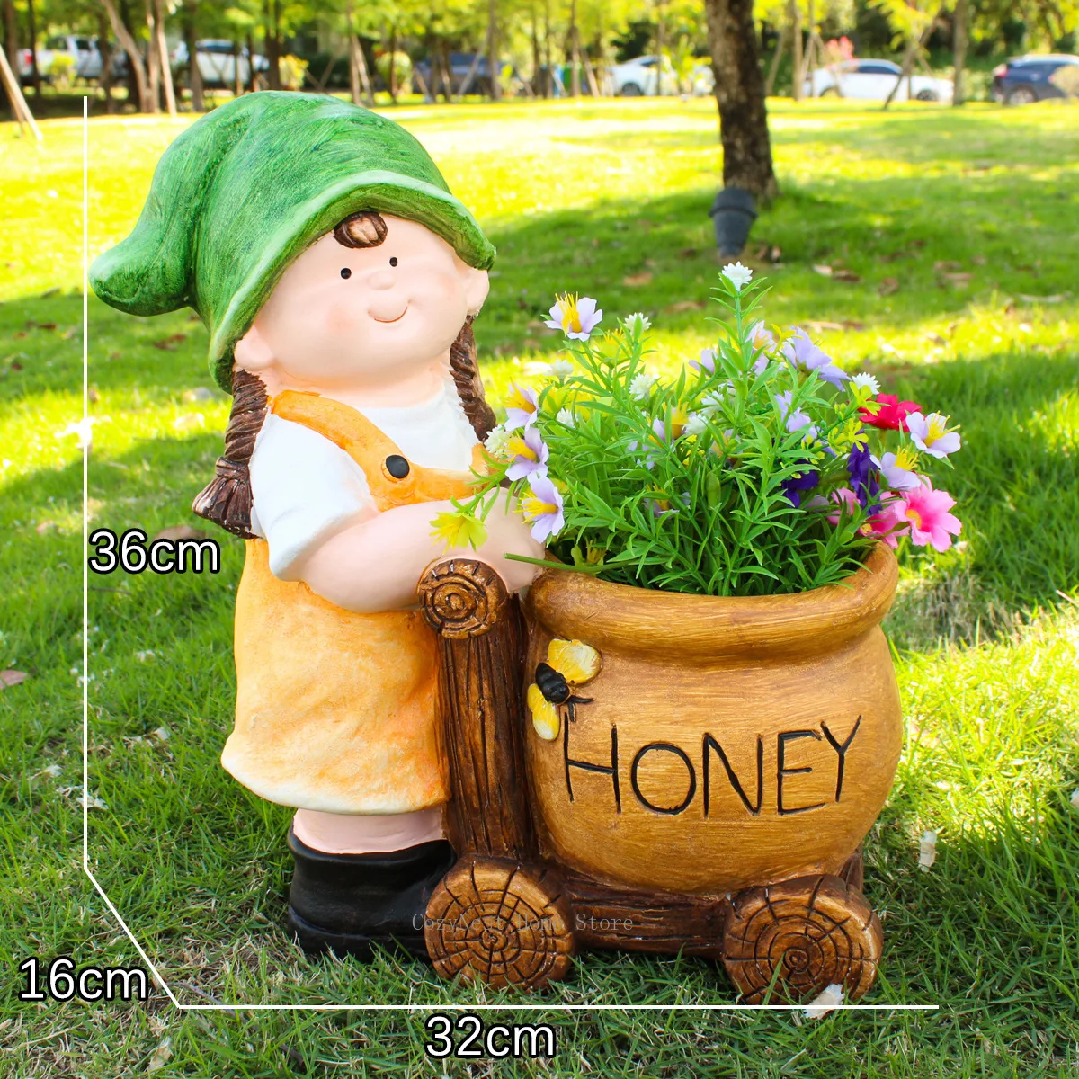 Honey Boy Girl Bee Themed Flower Pot For Balcony Terrace Villa Homestay Outdoor Landscape Decoration And Planting Use