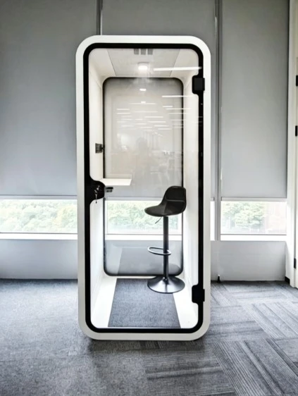 Soundproof Phone Pod Portable Modular Acoustic Booth With Power Outlet For Startup Office Private Voice Call