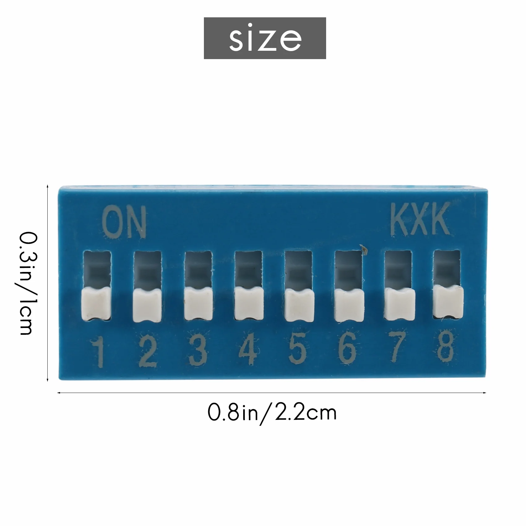 10 szt. Rozstaw 2,54 mm 8 pozycji 16-pinowy niebieski przełącznik DIP 8P