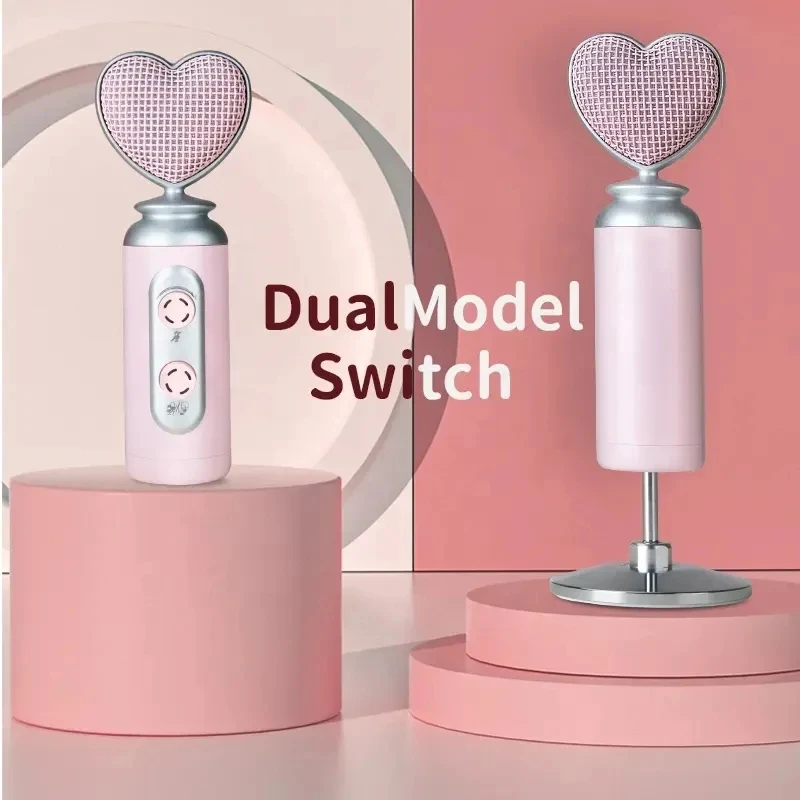 

Pink Microphone Professional Custom Condenser Cute Tabletop Mic Noise Reduction for Mobile Phone Computer Live Broadcast ES520