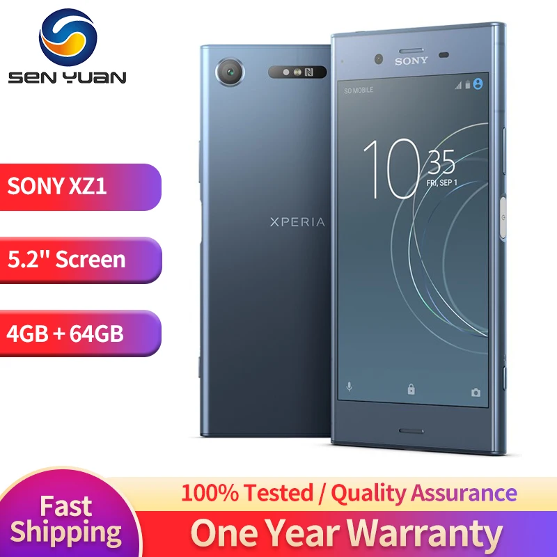 SONY Xperia XZ1 G8341 G8342 JP Verson 1/2 carte Sim 4G RAM 64G ROM 5.2 "Octa Core 19MP WIFI GPS Android LTE téléphone portable d'origine