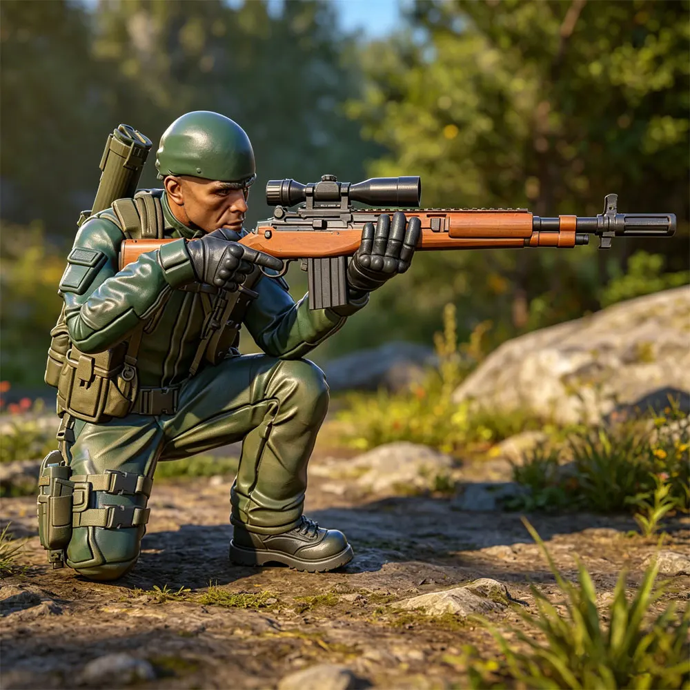 1/24/12/6 Soldier Aim Action Resin Model Kit, GK Mini Model, 3D Printed Grey Model Figure, DIY Figure Model, Uncolored