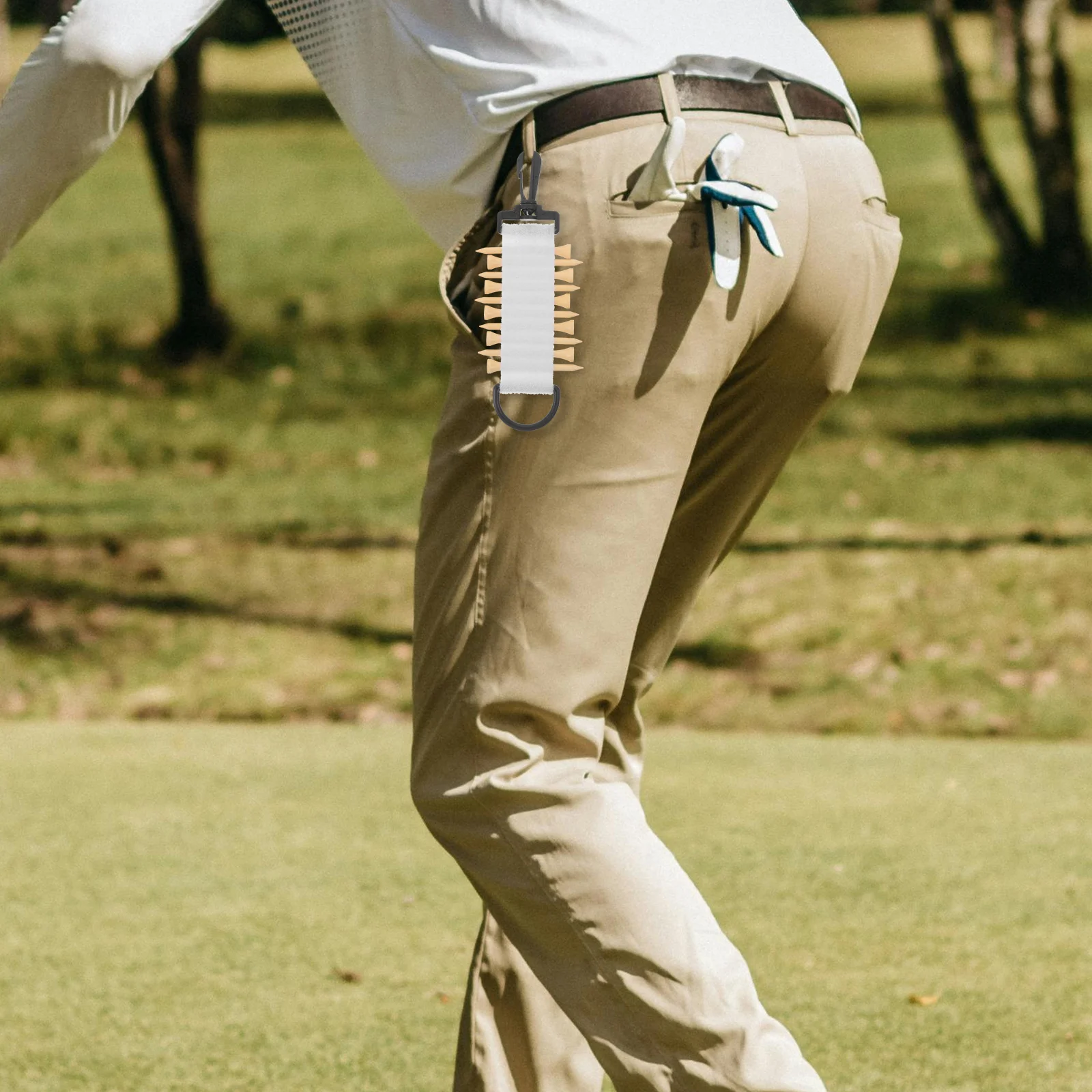 1세트 골프 티 홀더 스트랩 휴대용 경량 플라스틱 티 정리함 골프 가방용 골프 용품 액세서리