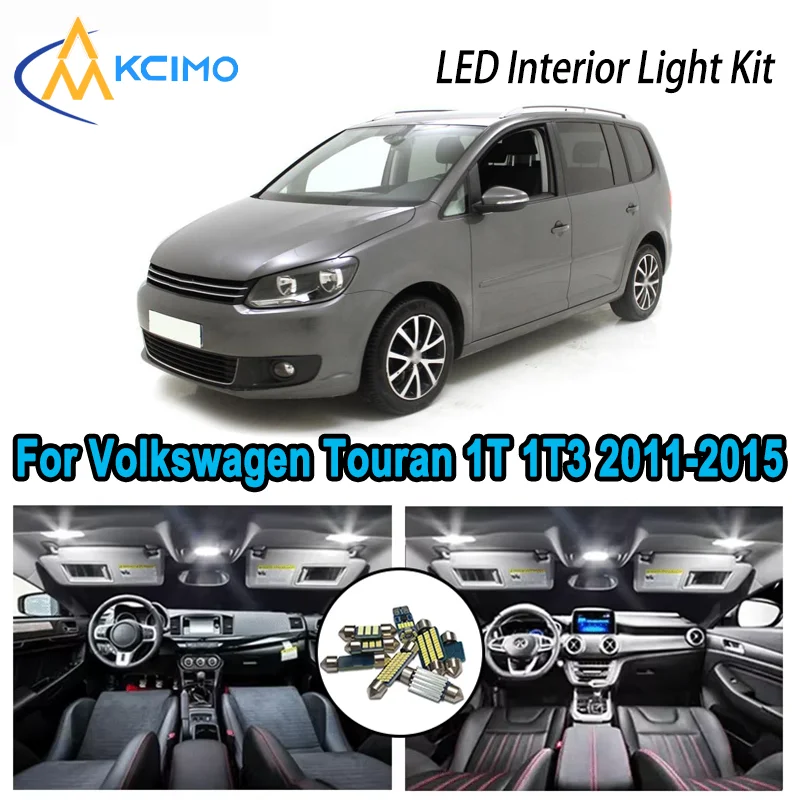

High-Quality LED Interior Kit for Volkswagen Touran 1T 1T3 2011-2015 2013 Premium Error-Free Dome Map Trunk Automotive Lamps