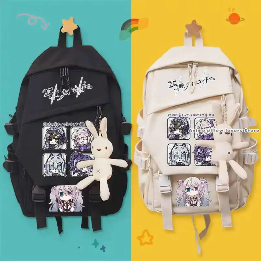 

Game YOISAKI KANADE AKIYAMA MIZUKI ASAHINA MAFUYU Cartoon Schoolbag Backpack High-Capacity Casual Shoulders Bag Cosplay Student