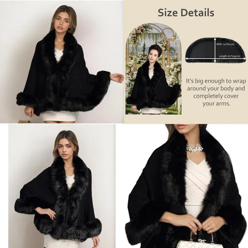 

Роскошная шаль и накидка из искусственного меха для женских свадеб и вечерних платьев